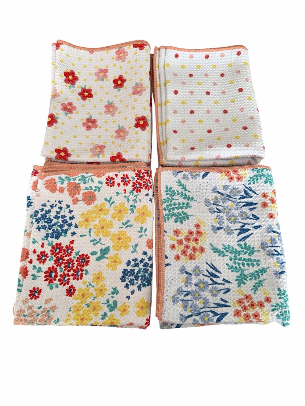 Bundle of 8 Floral Printed Kitchen Towel Set - Multicolor